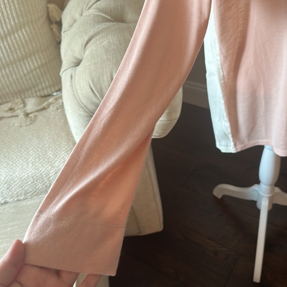 Loft Light Pink Top with Cream Button down on back - Picture 2 of 8